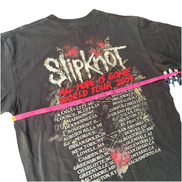 2009 Slipknot All Hope Is Gone World Tour Anvil Mens Black Graphic T Shirt Large - Picture 14 of 15